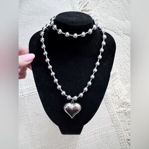Stainless Steel Necklace and Bracelet Set